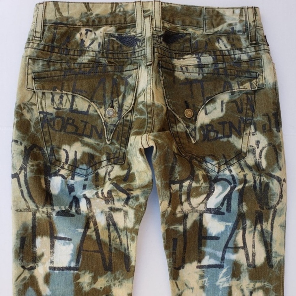 NEW Robins Jeans Slim Straight GRAFFITI JEAN - Picture 4 of 7